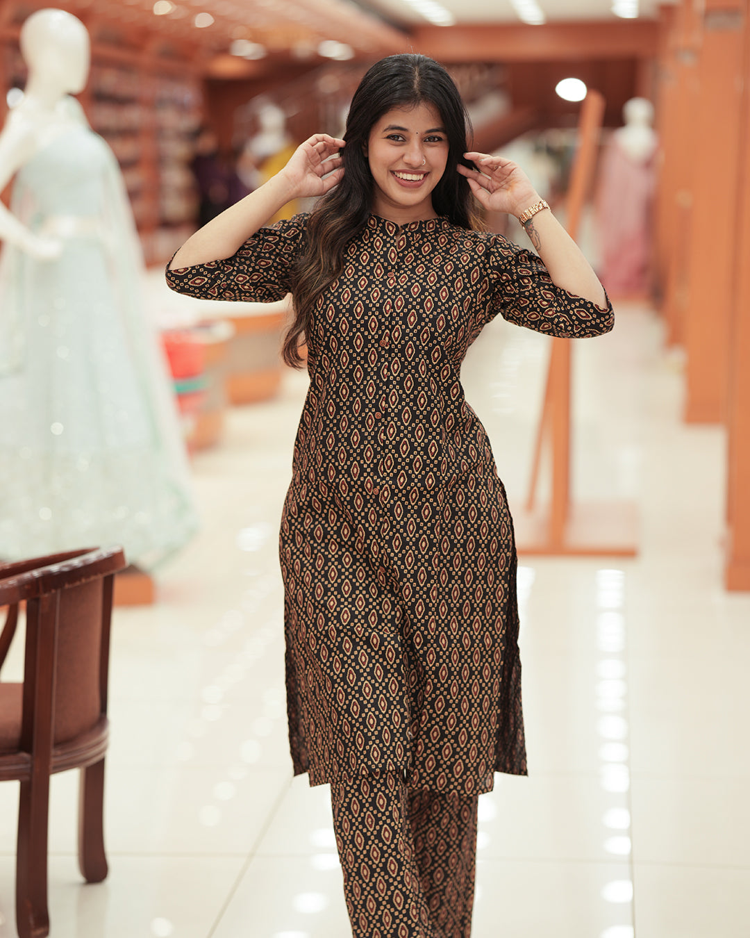Women’s Ajrakh Printed Co-ord Set -R226