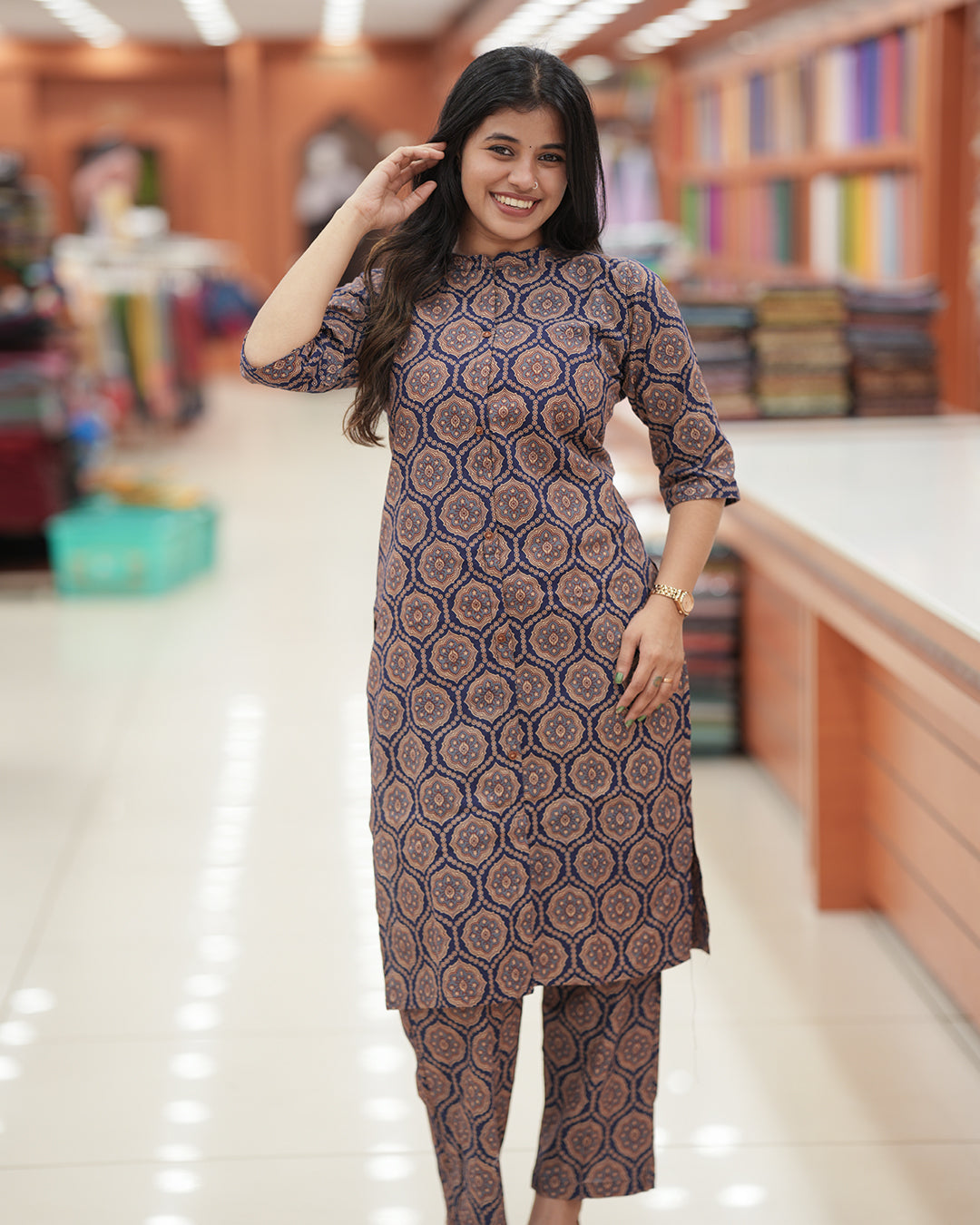 Women’s Ajrakh Printed Co-ord Set -R226
