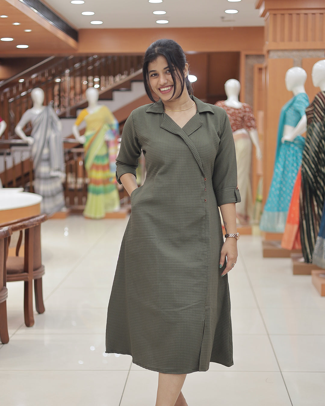 Women's wrap style Aline Kurti -R220