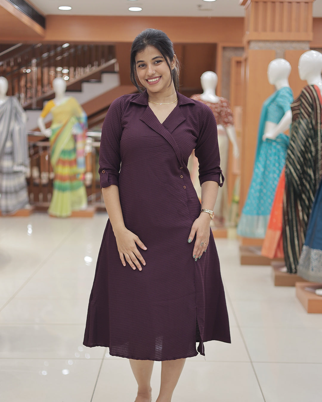 Women's wrap style Aline Kurti -R220