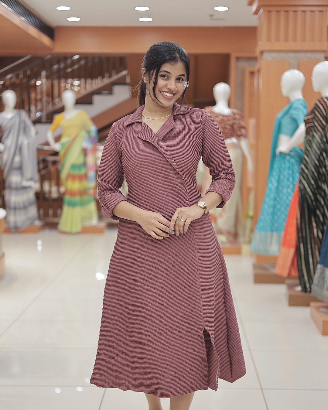 Women's wrap style Aline Kurti -R220