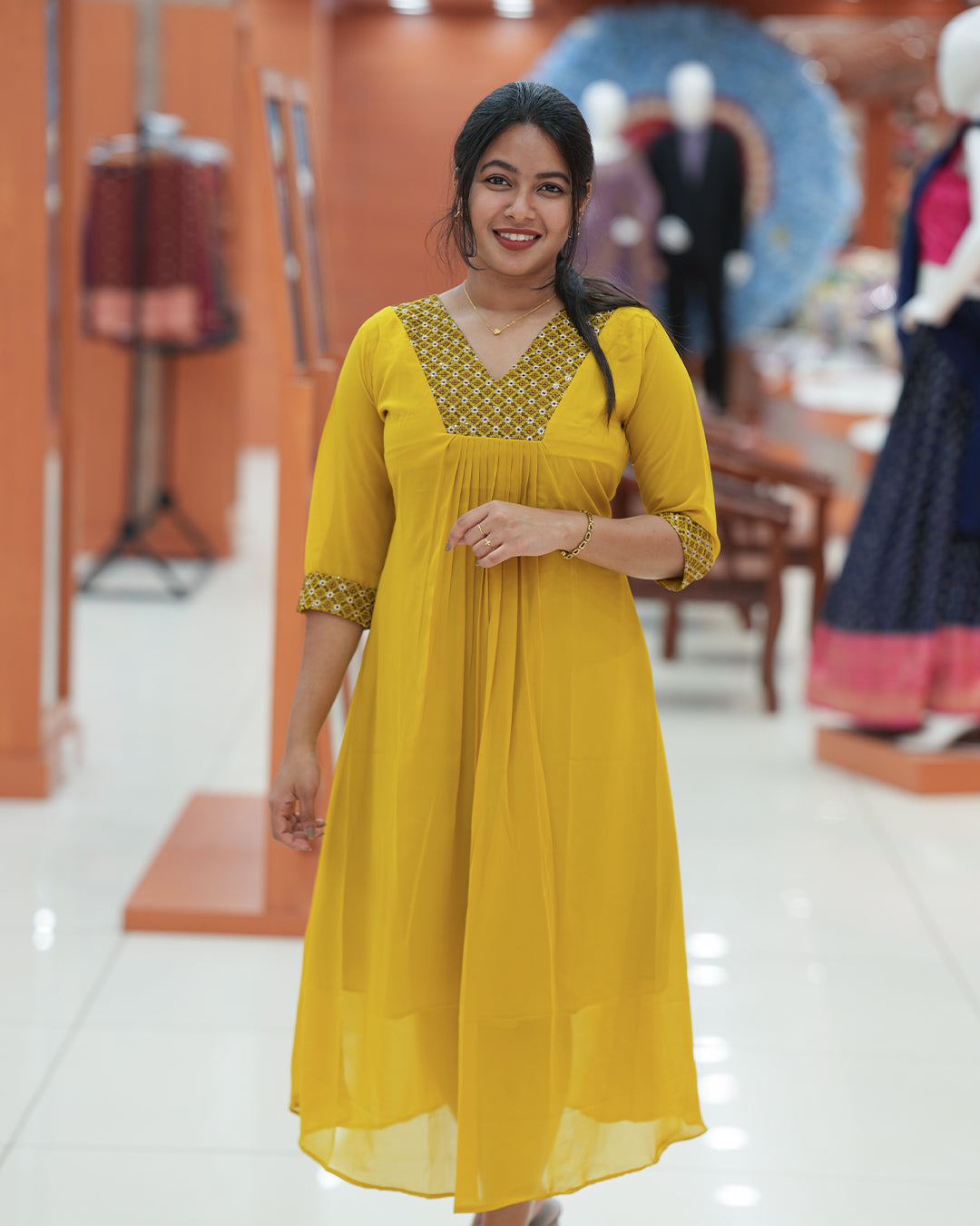 Women's Georgette A-line Kurti - R257