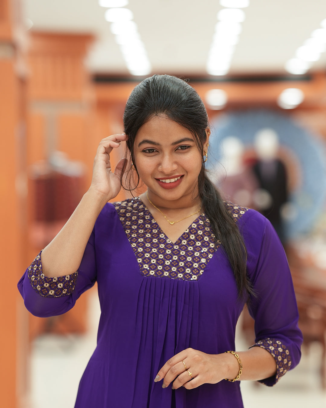 Women's Georgette A-line Kurti - R257