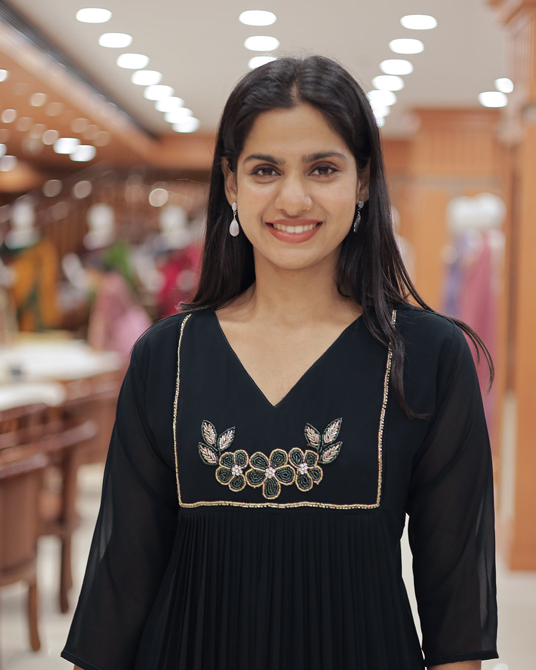Women's A-line Georgette Kurti - R405