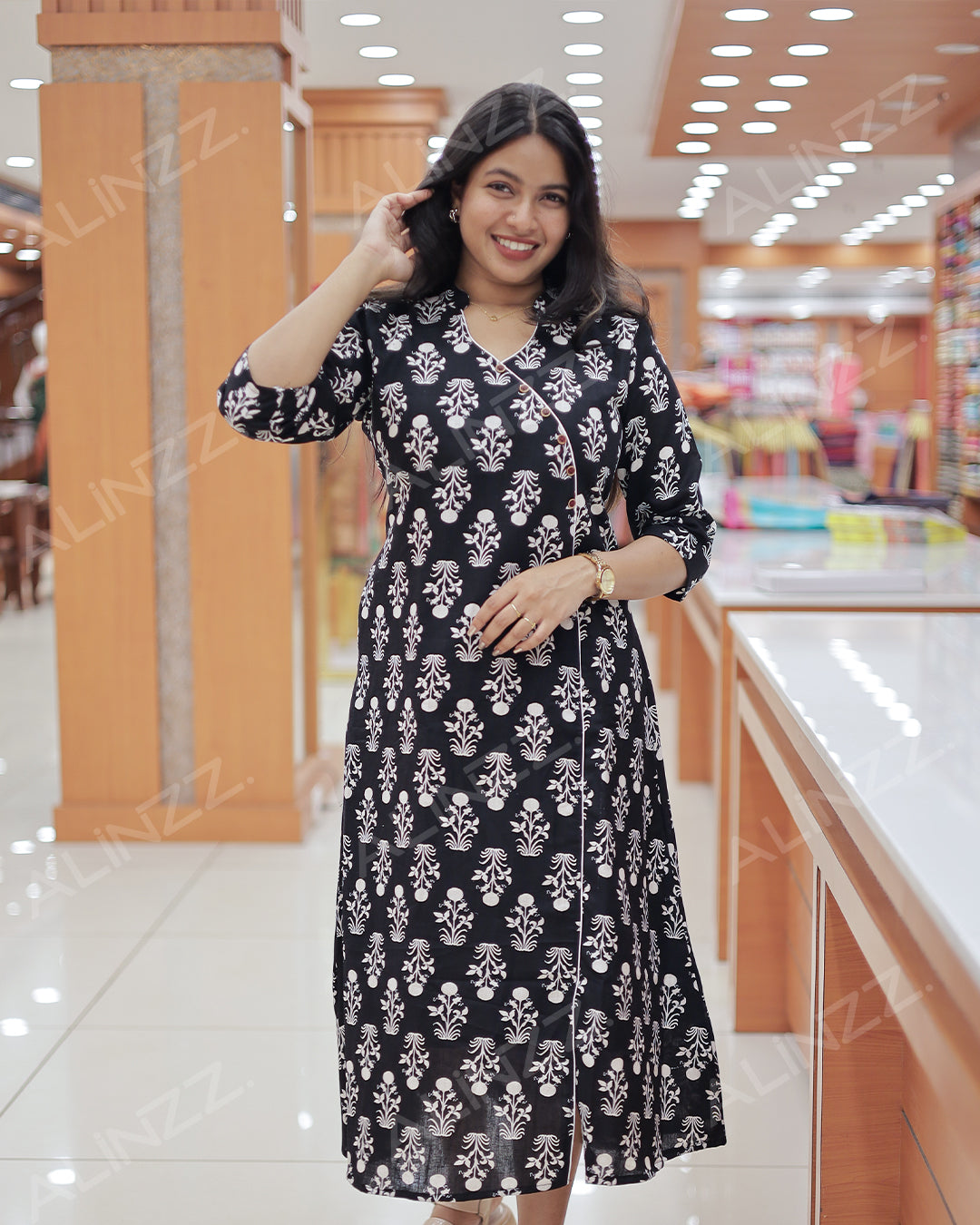 Women's wrap style Aline Kurti -R418