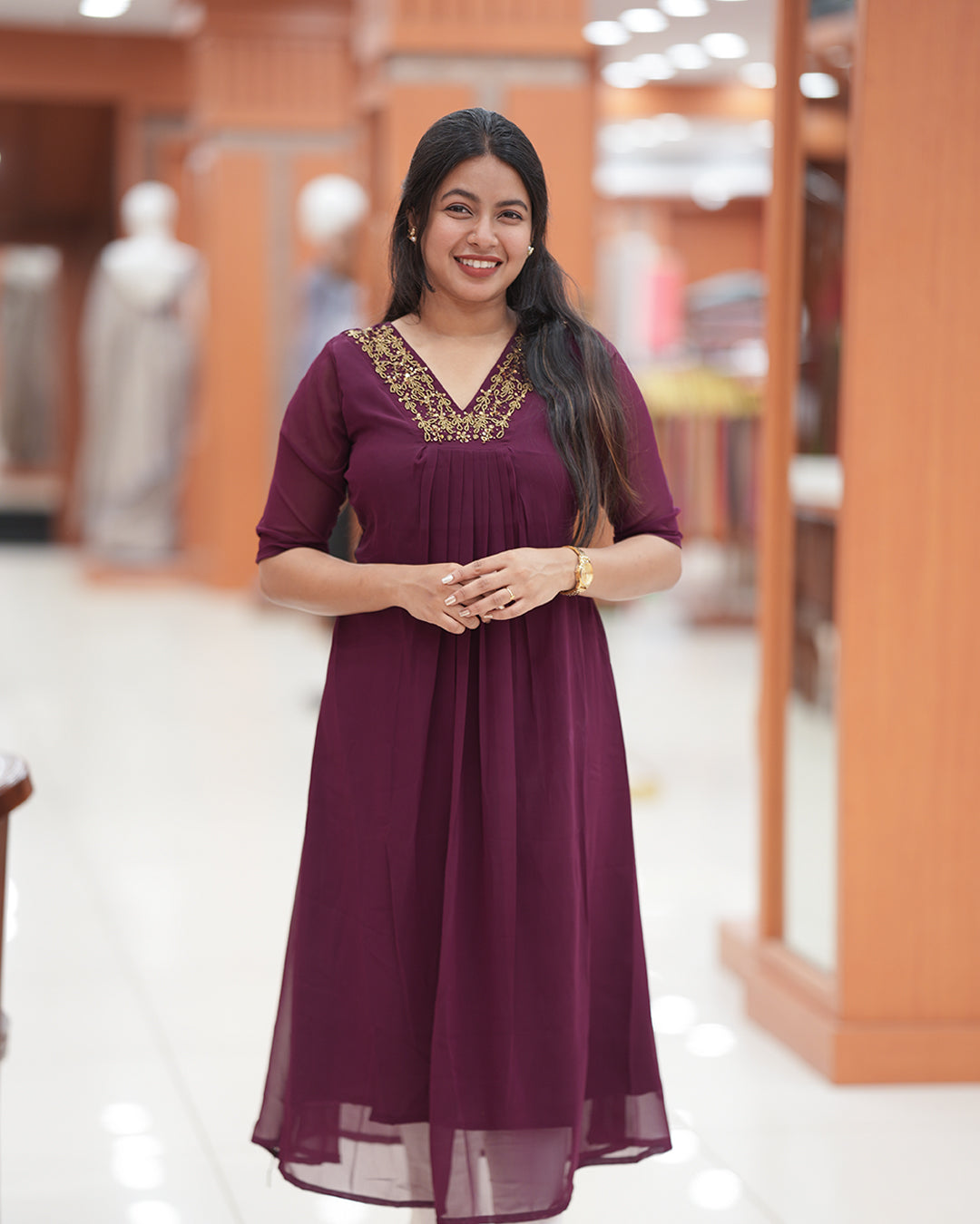 Women's Handworked Aline Kurti -R421