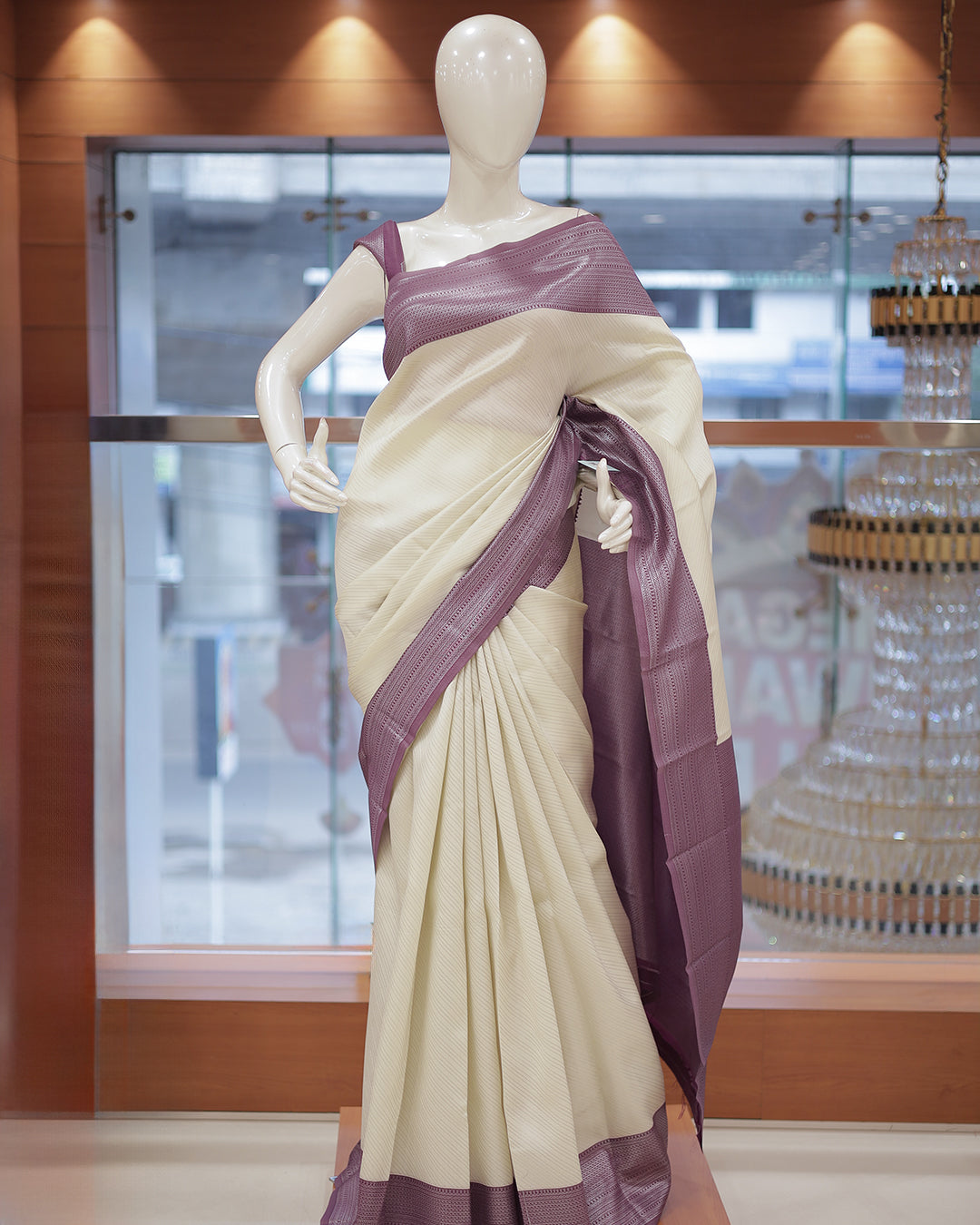 Womens Brocade Silks Saree contrast - R424