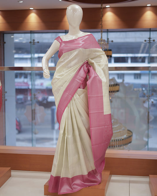 Womens Contrast Semi Silk Saree - R424