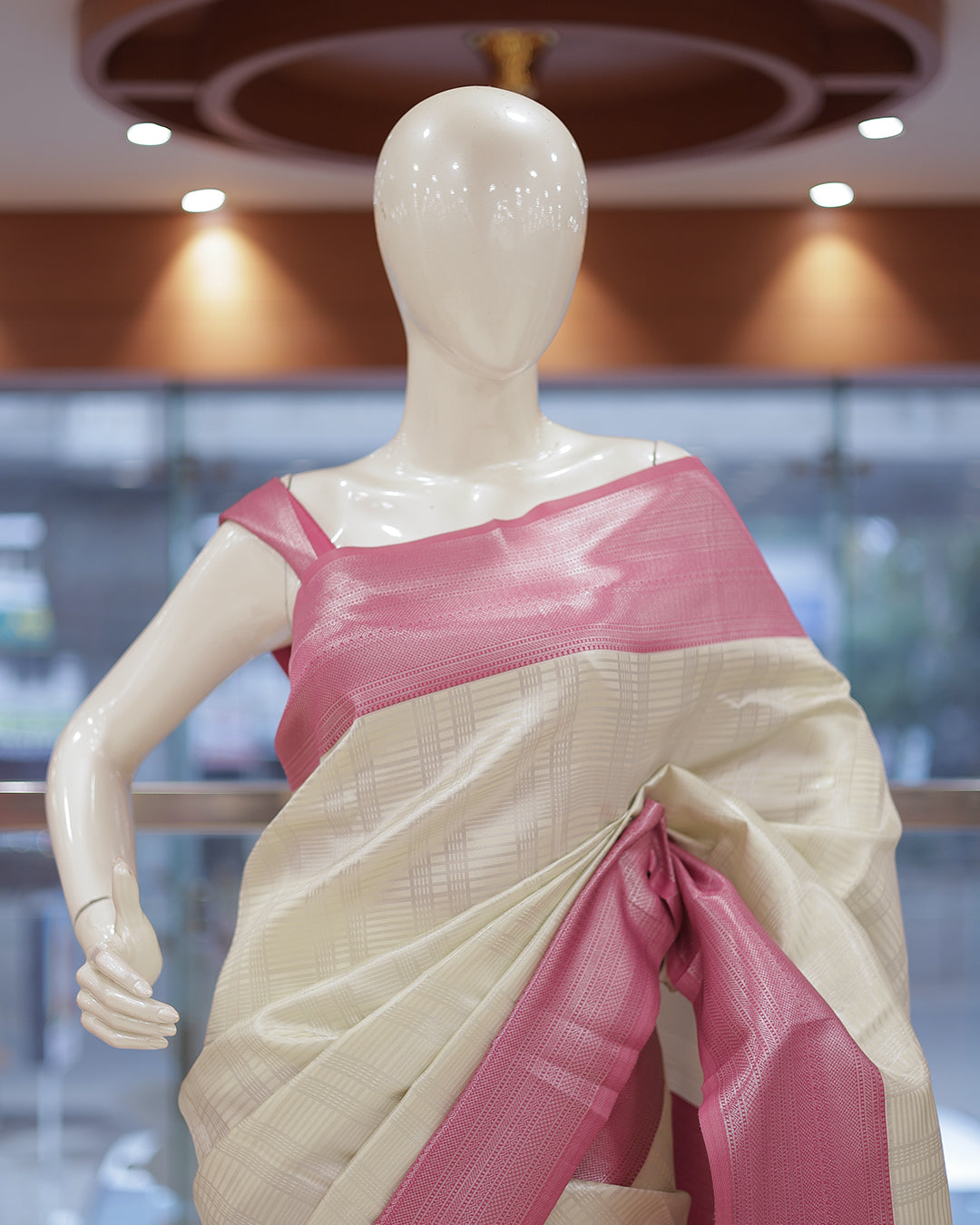 Womens Contrast Semi Silk Saree - R424