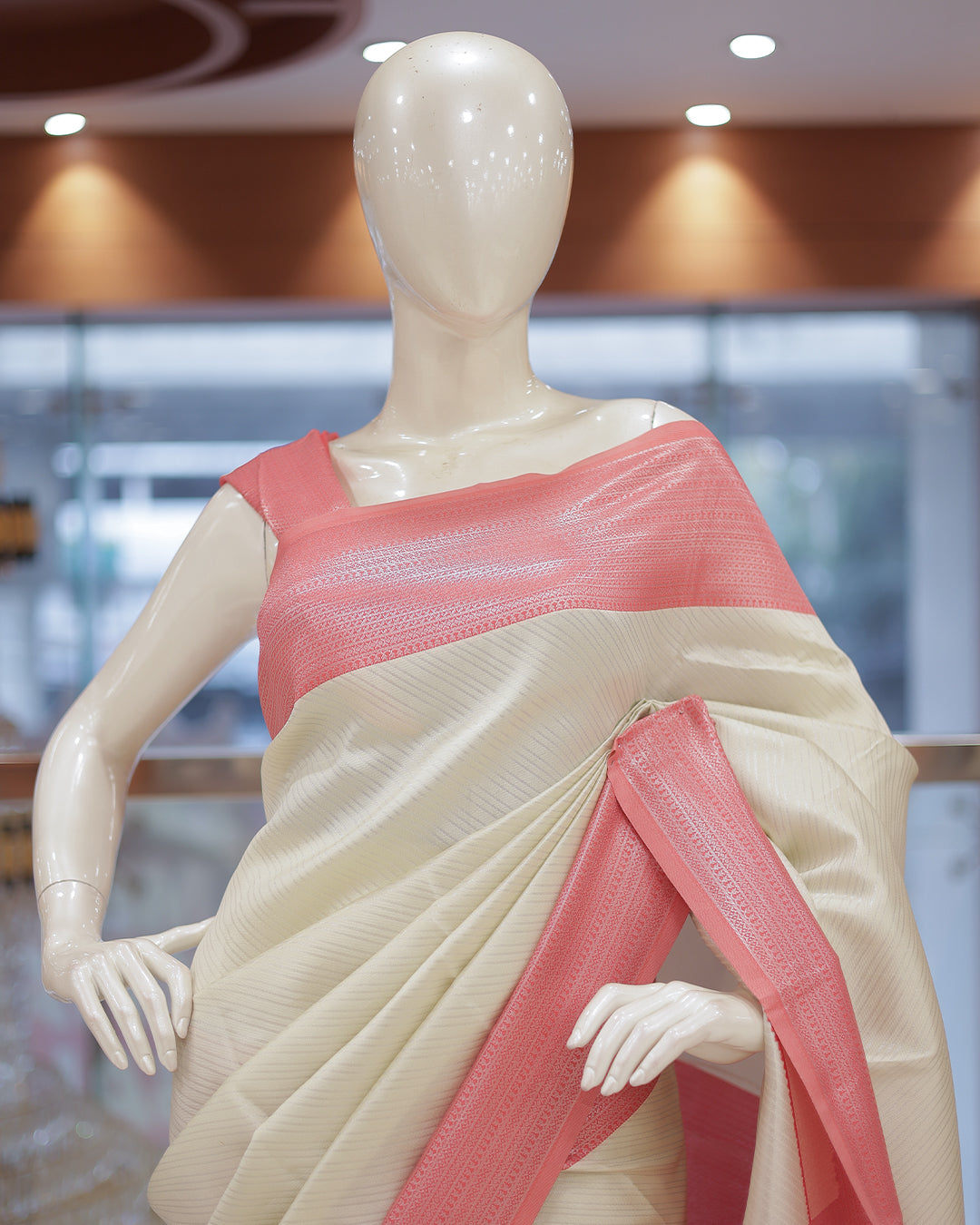 Womens Brocade Silks Saree contrast - R424