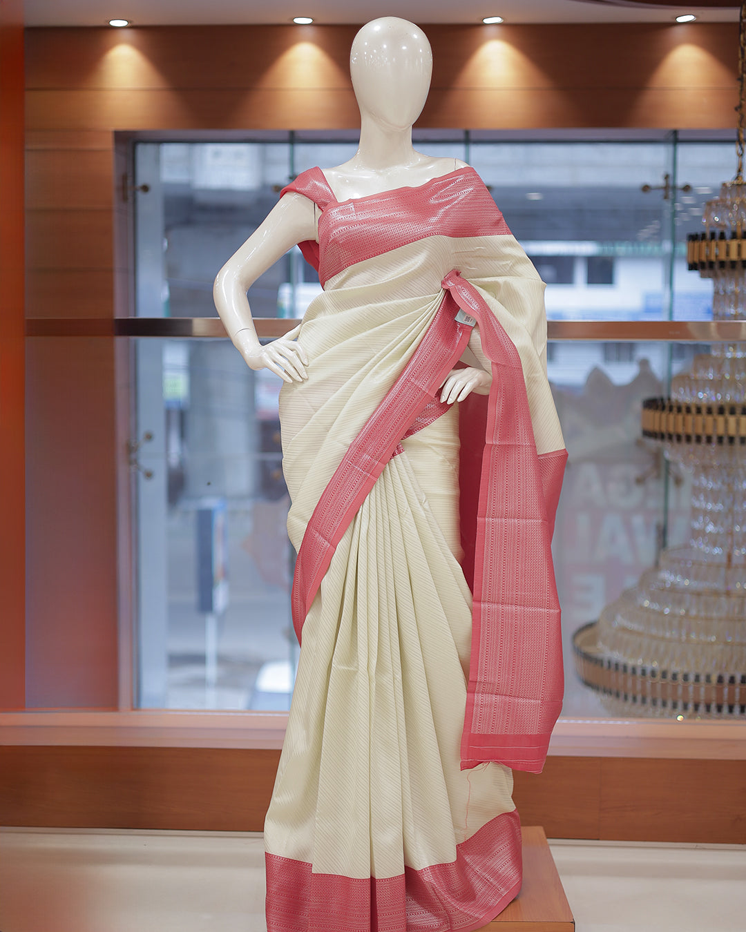 Womens Brocade Silks Saree contrast - R424