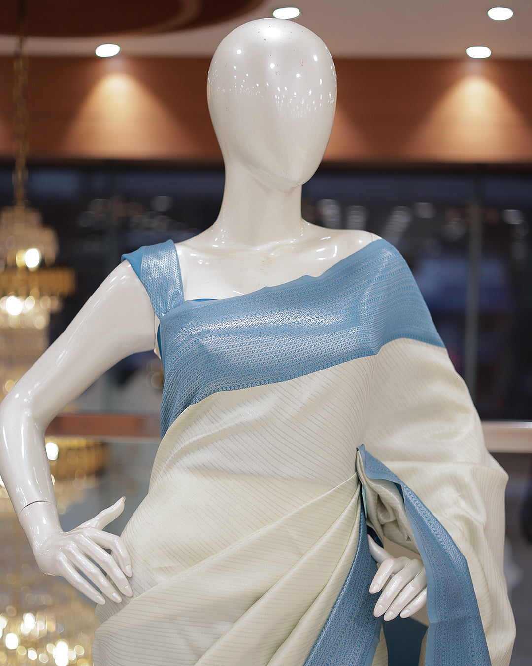Womens Brocade Silks Saree contrast - R424