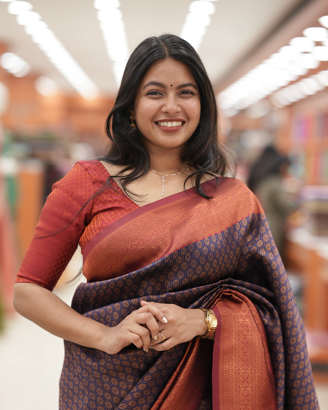 Womens Brocade Silks Saree - R428
