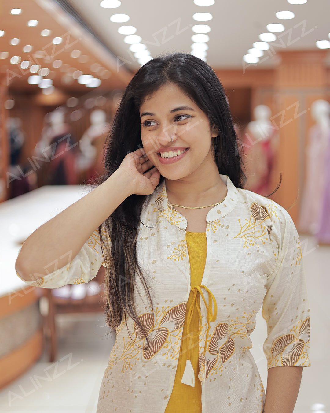 Women's A-Line Kurti with Jacket - R453(c)