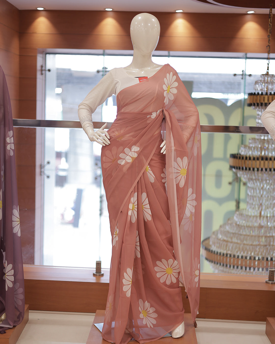 Georgette Floral Print Saree -R202