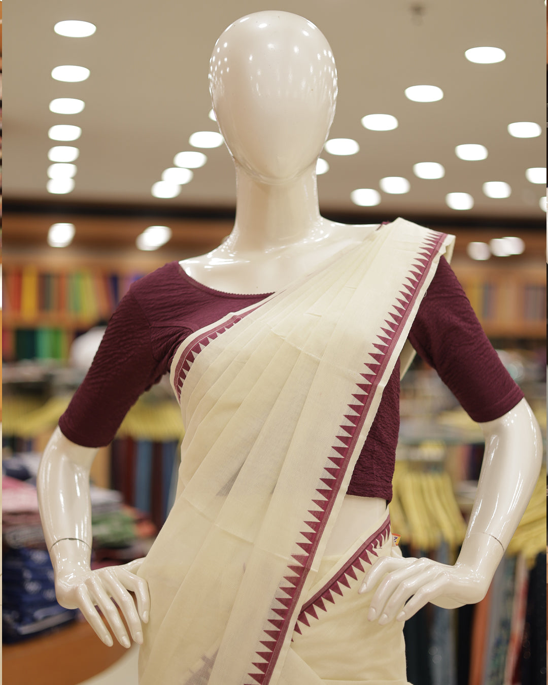 Womens Set um Mund Onam Special Puliyilakara - G359