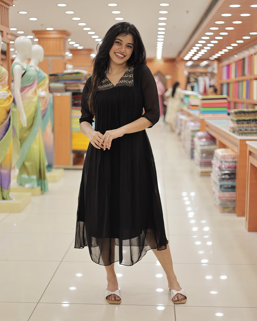 Women's Handworked Aline Kurti -R473