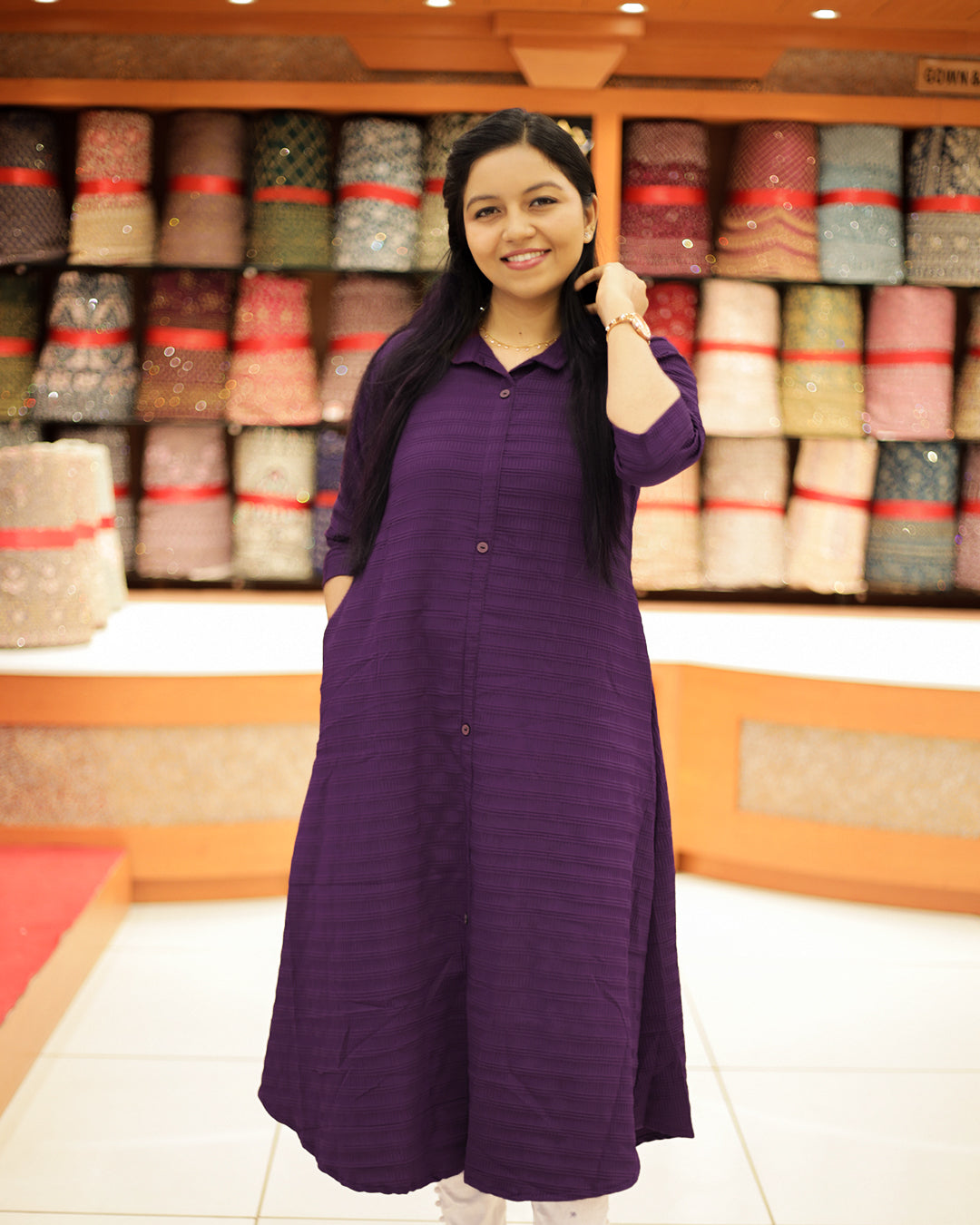 Women's A-line Kurthi- 1244