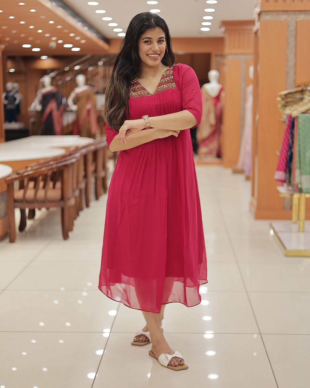 Women's Handworked Aline Kurti -R473