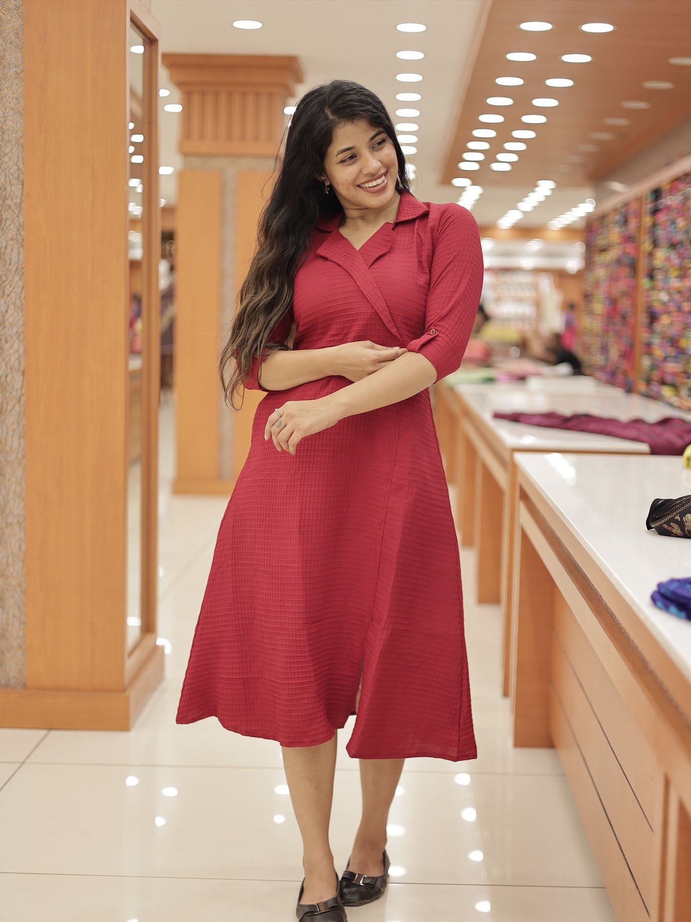 Women's wrap style Aline Kurti -R220