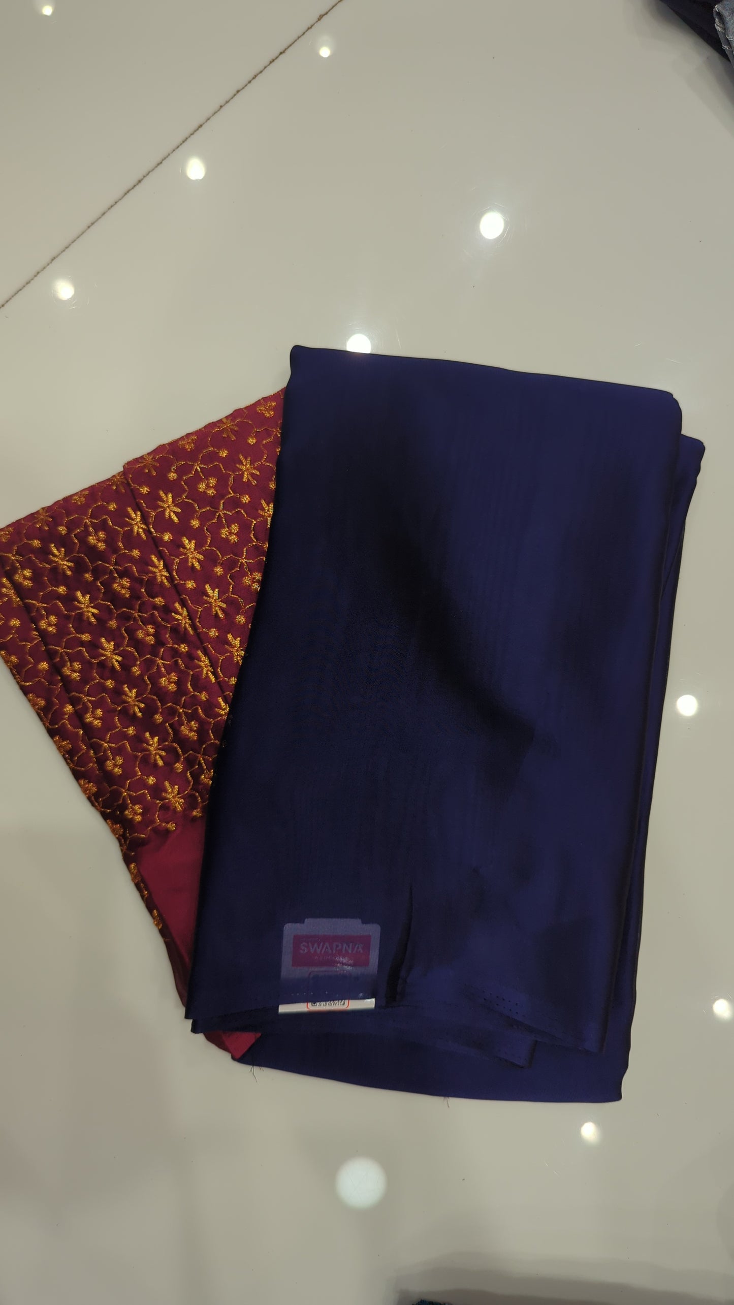 Diwali Special Blackberry Silk Plain Saree with Contrast Embroidery Blouse -D19