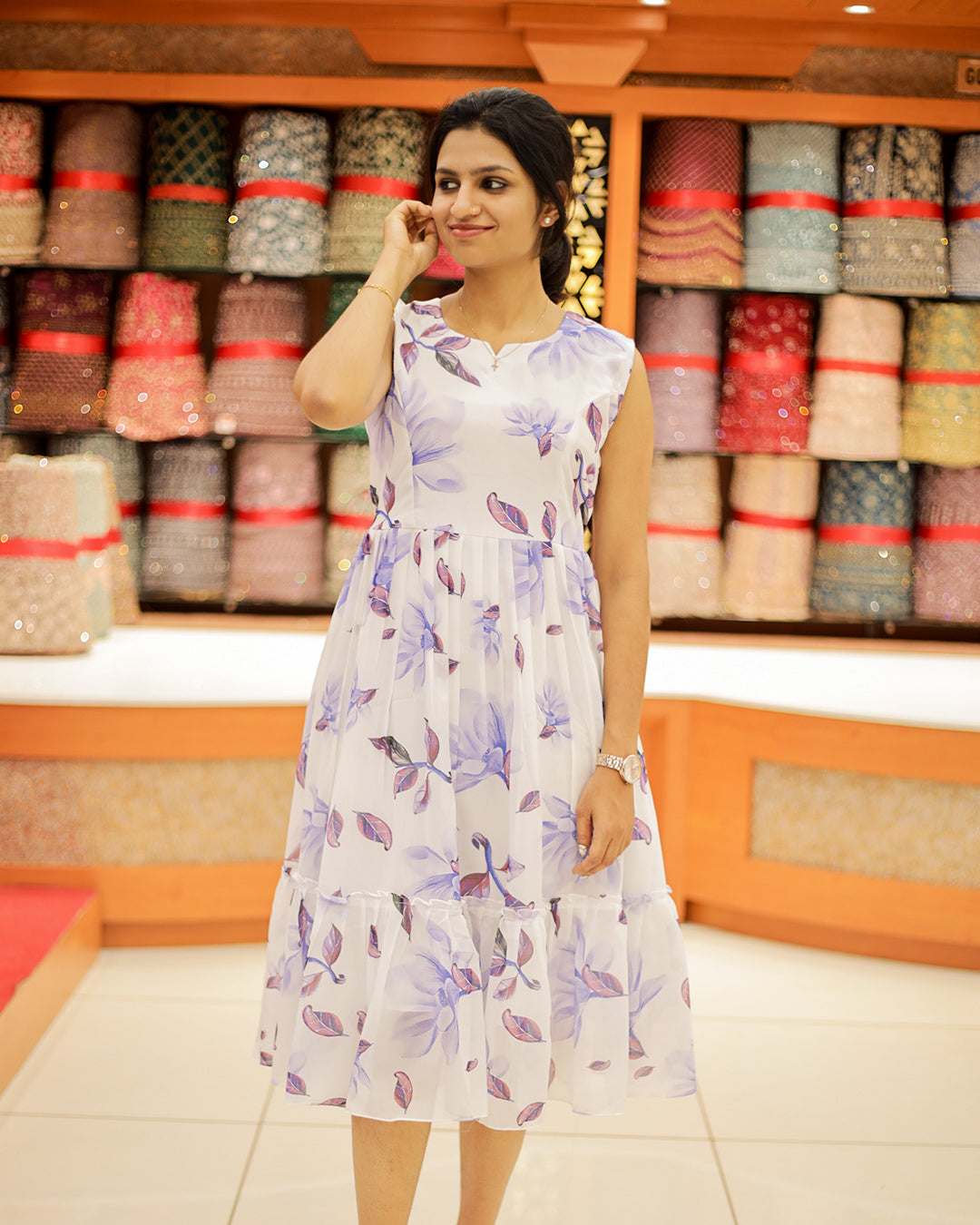 Women's Printed Frock - 1236