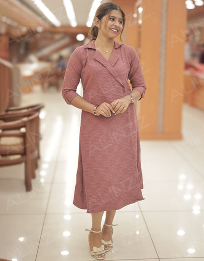 Womens Wrap Style Square Checks Kurti - R475