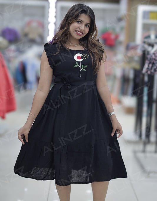 Womens Embroidered A-Line Western Frock – R539 (C)