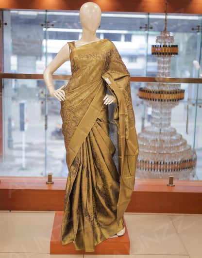 Tissue Brocade Floral Design Saree – R431