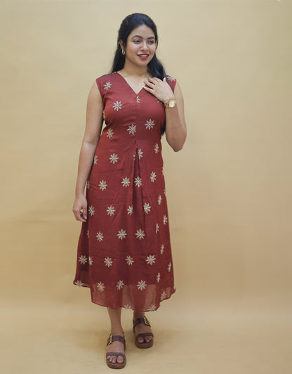 Women's Vichitra Silk handwork Kurti - R557