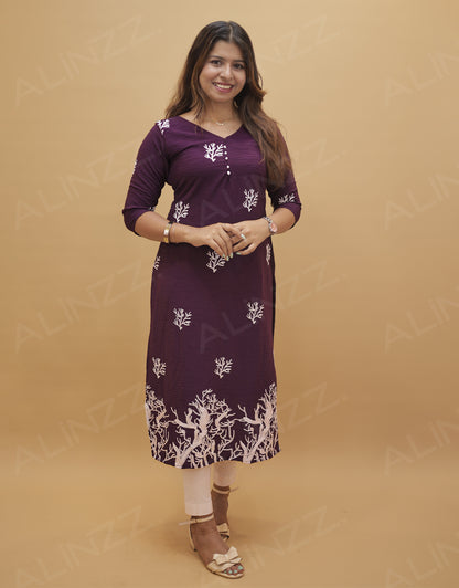 Women's Slitted Kurti with Embroidery design – R484