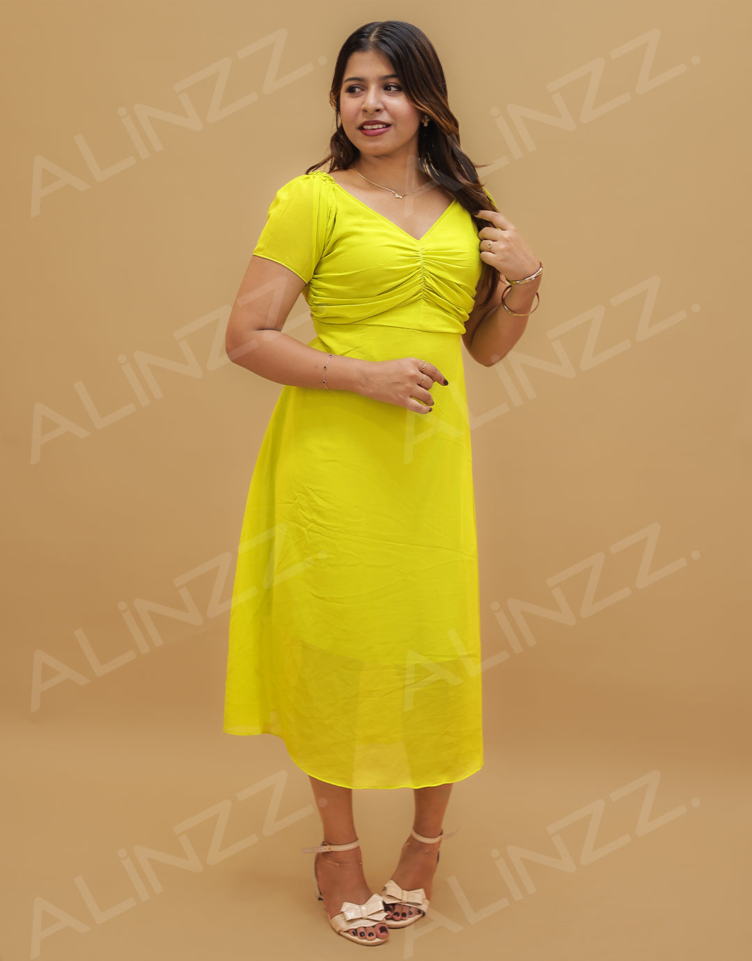 Women's Georgette Midi Dress-R596