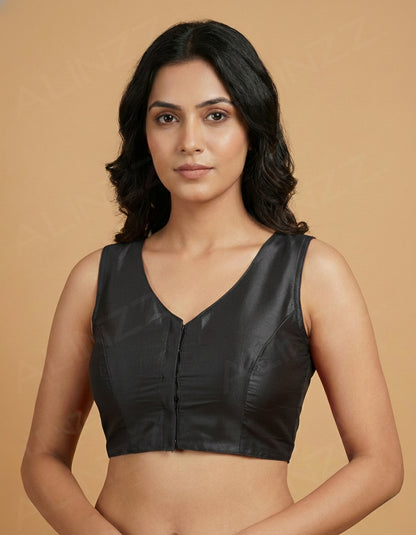 Cotton Silk Princess Cut Front Open Blouse – R508