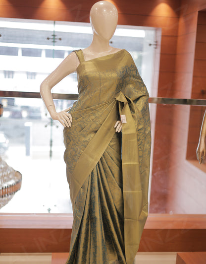 Tissue Brocade Floral Design Saree – R431