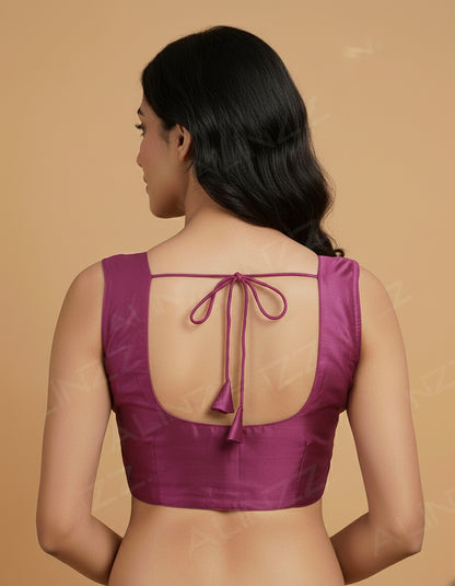 Cotton Silk Princess Cut Front Open Blouse – R508