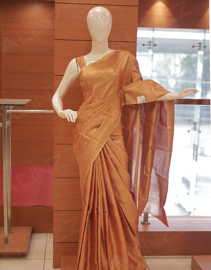 Tissue Brocade Floral Design Saree – R431