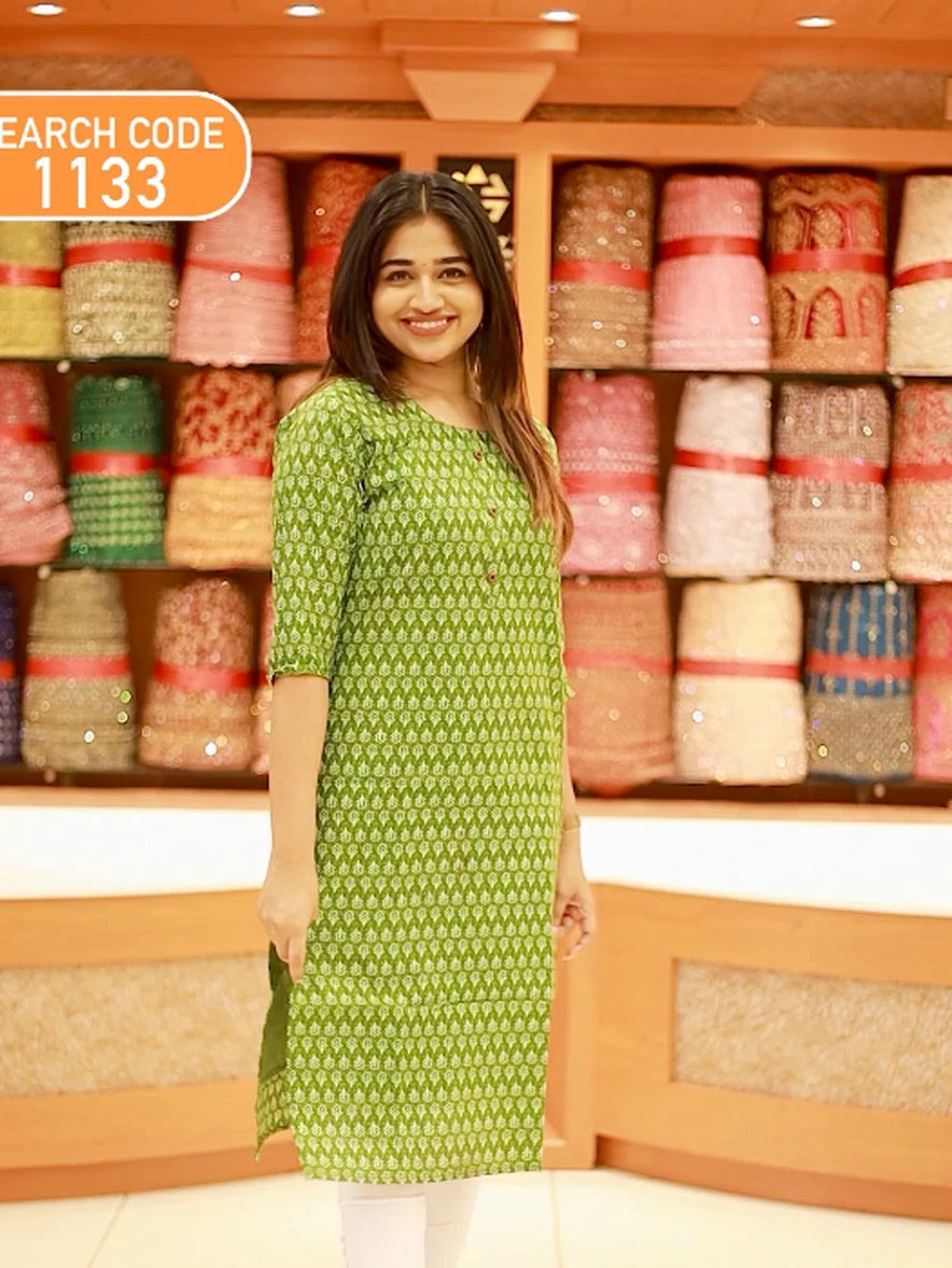 Women's Motif Print Kurti - 1133