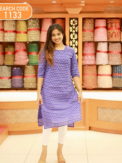 Women's Motif Print Kurti - 1133