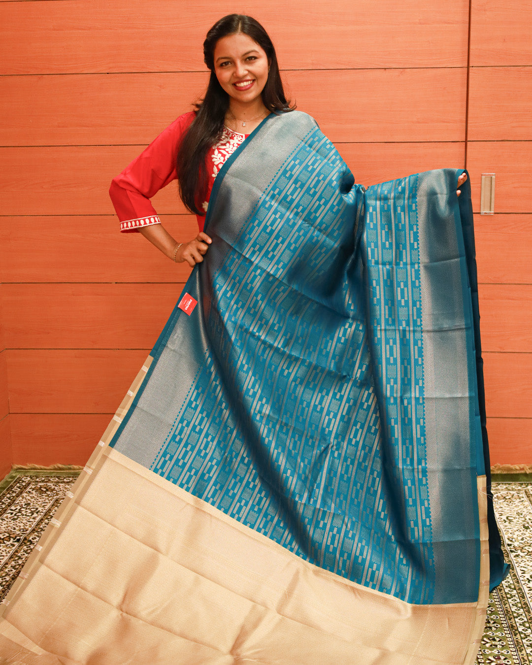 Contrast Semi Silk Sarees - 1177