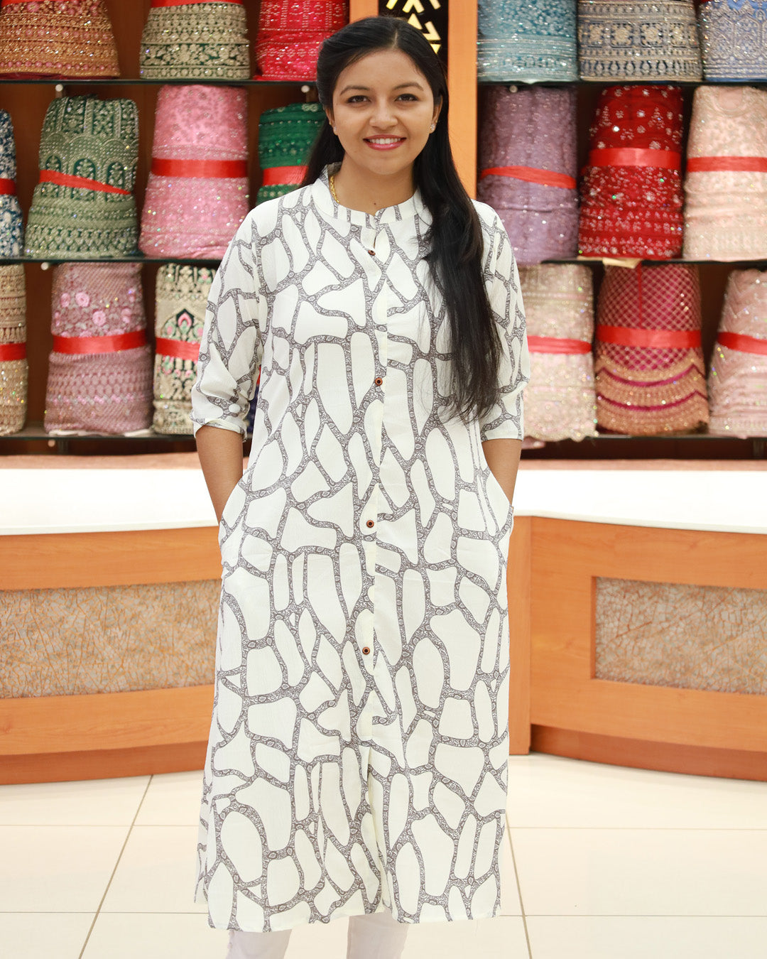 Women's Popcorn Aline Kurti - 1198