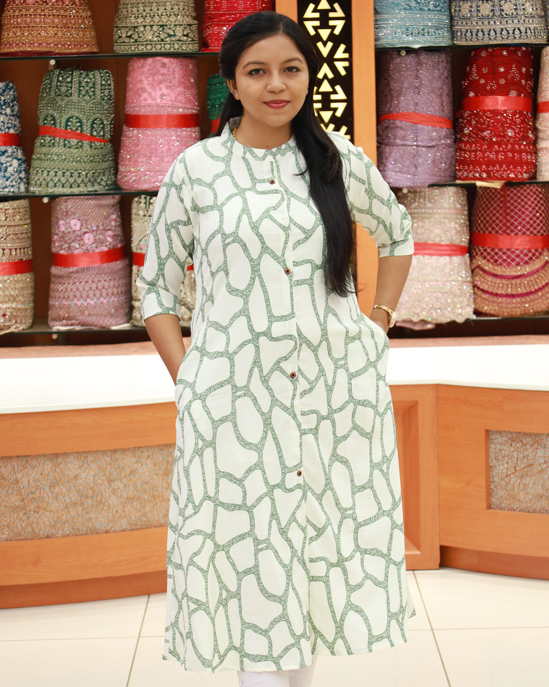 Women's Popcorn Aline Kurti - 1198