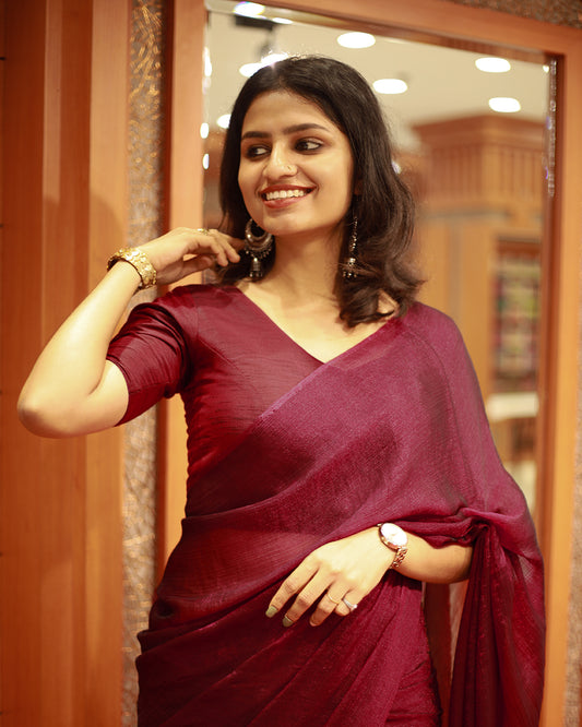 Velvet Organza Saree 1263