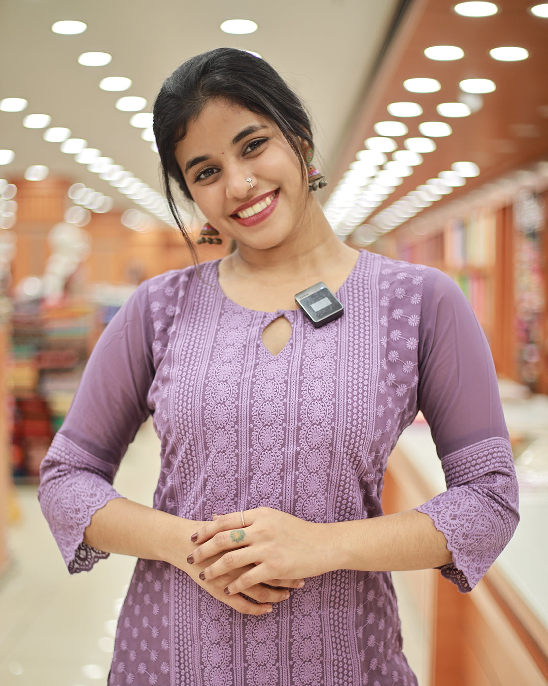 Women's Lucknowi Chickenkari Kurti - 1278