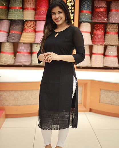 Women's Lucknowi Chickenkari Kurti - 1278