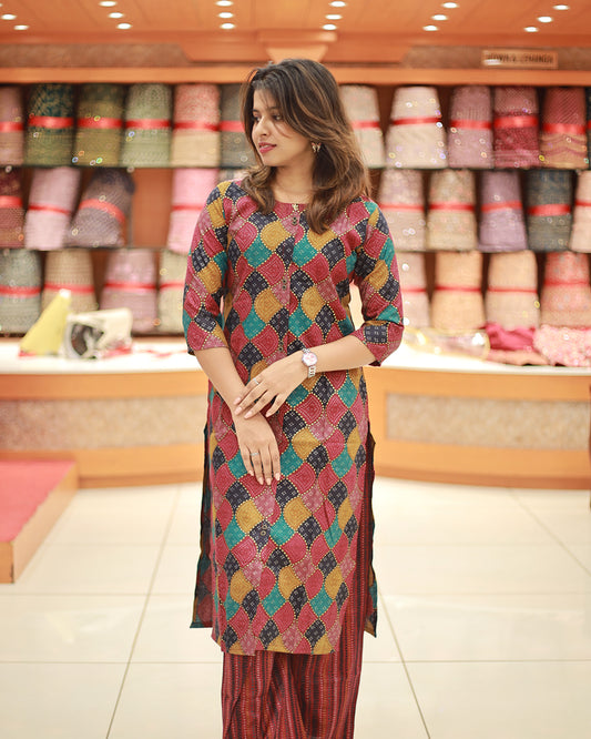 Women's Kurthi with plazo set- 1286