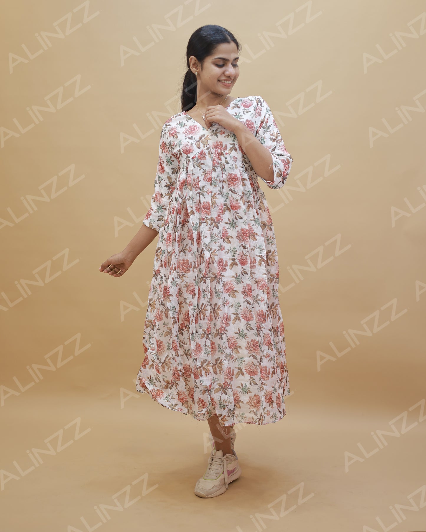 Necotta Fabric Floral Print Aliya Cut Kurti – R601