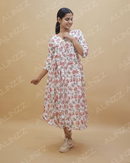 Necotta Fabric Floral Print Aliya Cut Kurti – R601