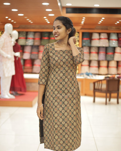 Women's Ajrakh Print Kurti - 1303