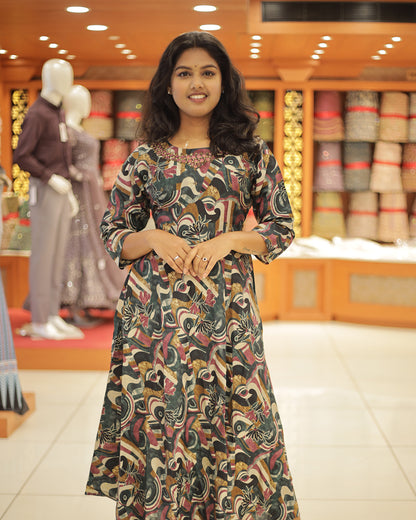 Women's Printed Frock- 1327