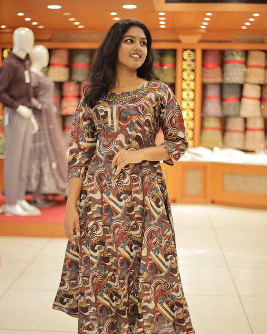Women's Printed Frock- 1327
